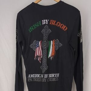 IRISH by BLOOD Veteran Warrrior 12 Black Long Sleeve Patriot Tee